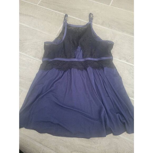 Lot of Two Soma‎ Sleepshirts Temptation Cami Lacey Sleep Top Blue and Black Size - Picture 6 of 15